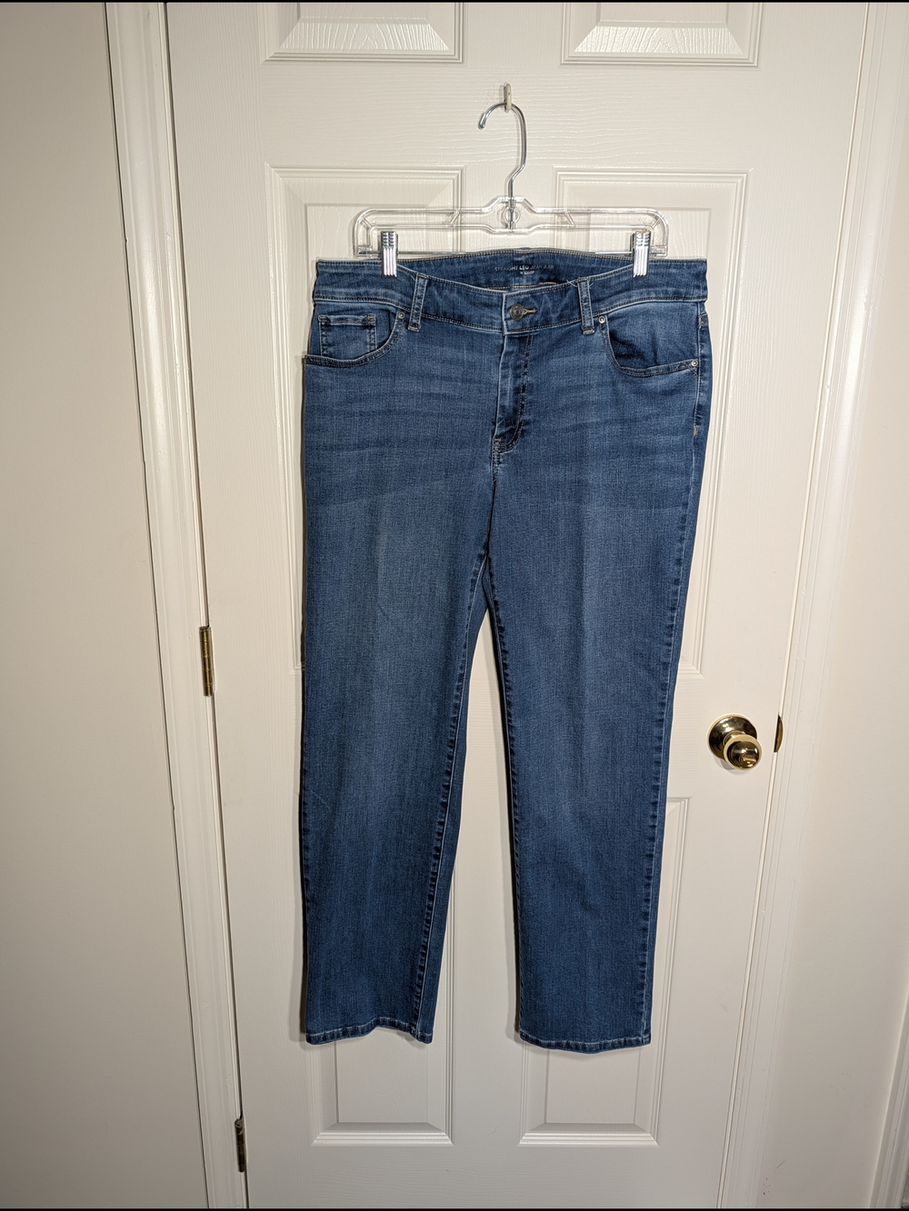 CHICO'S Straight-Leg Midwash Blue Jeans
